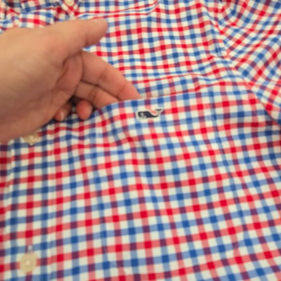 Vineyard Vines Performance Mens Small Tucker Shirt Classic Fit Stretch Gingham - Picture 4 of 9